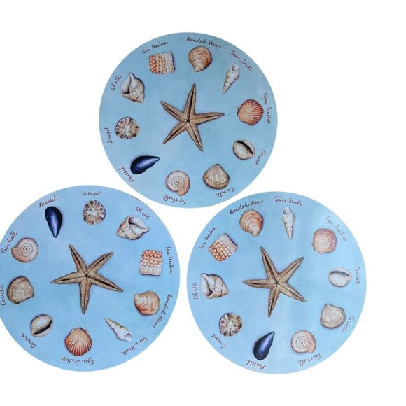 Club Matters 10"  Seashell Table Mat Charger Trivet Set Scully England - Picture 2 of 9